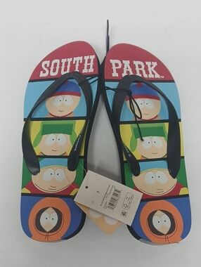 South Park Multicolor Character Flip Flops Size 7 New